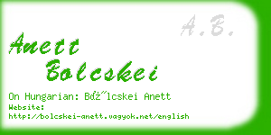anett bolcskei business card